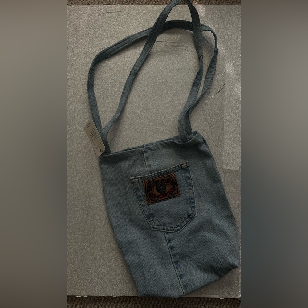 Bloom Blue Denim-Inspired Shoulder Bag